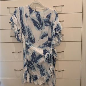 Blue feather tie dress